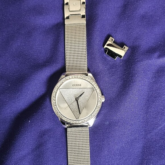 GUESS Silver-Tone Triangle Analog Watch - Picture 5 of 5